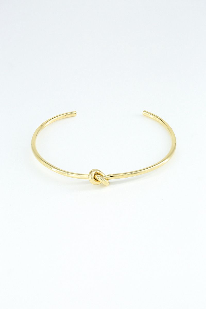 Bracelet Lina – Jonc doré à nœud minimaliste