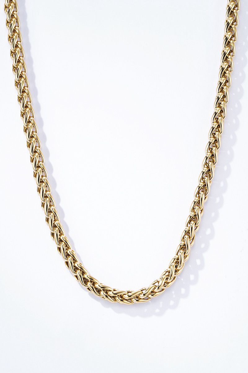 Collier Kaïa – Chaîne tressée dorée élégante