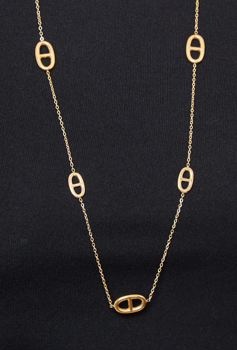 Collier Sautoir Liora – Chaîne longue à maillons ovales dorés