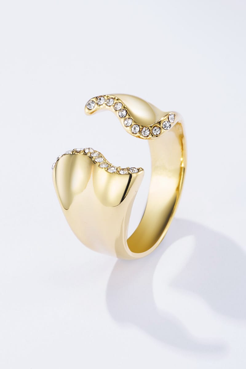 Bague Diane – Acier inoxydable doré & oxydes scintillants