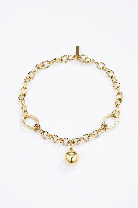 Bracelet Nova – Chaîne dorée à pendentif sphérique