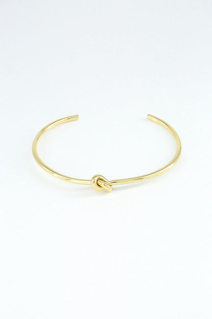Bracelet Lina – Jonc doré à nœud minimaliste