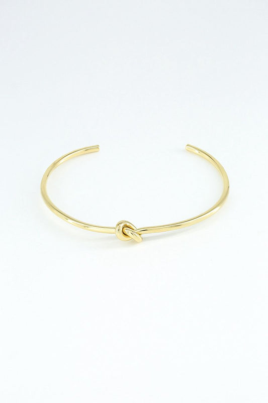 Bracelet Lina – Jonc doré à nœud minimaliste