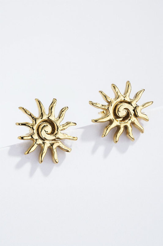 Boucles d’oreilles Sun – Soleil doré sculpté