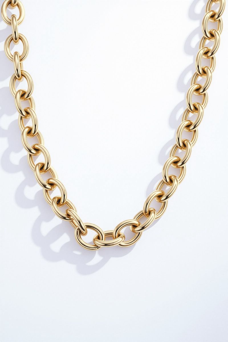 Collier Gaïa – Chaîne dorée épaisse à maillons ovales