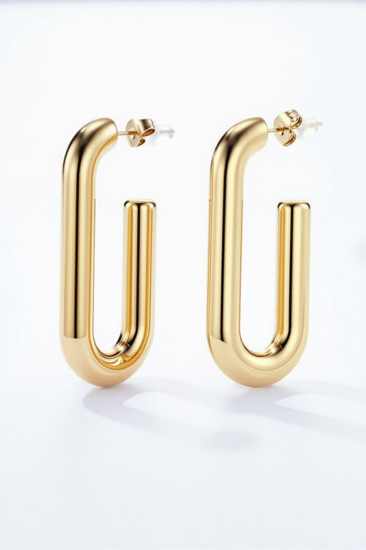 Boucles d’oreilles Élise – Finition dorée sculpturale en acier inoxydable
