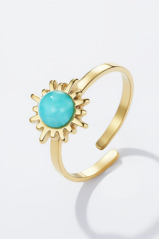 Bague dorée Solina – Éclat solaire et pierre turquoise