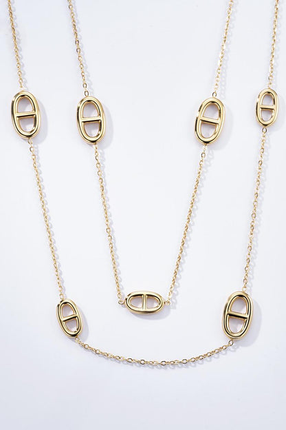 Collier Sautoir Liora – Chaîne longue à maillons ovales dorés
