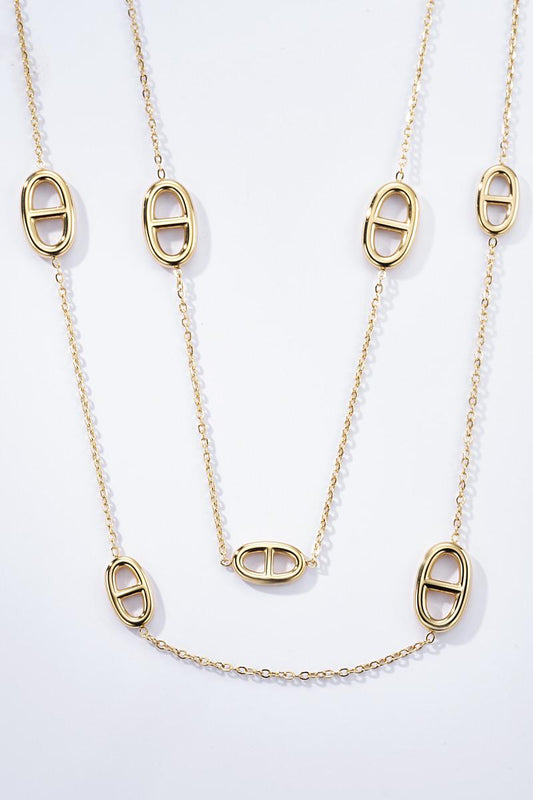 Collier Sautoir Liora – Chaîne longue à maillons ovales dorés
