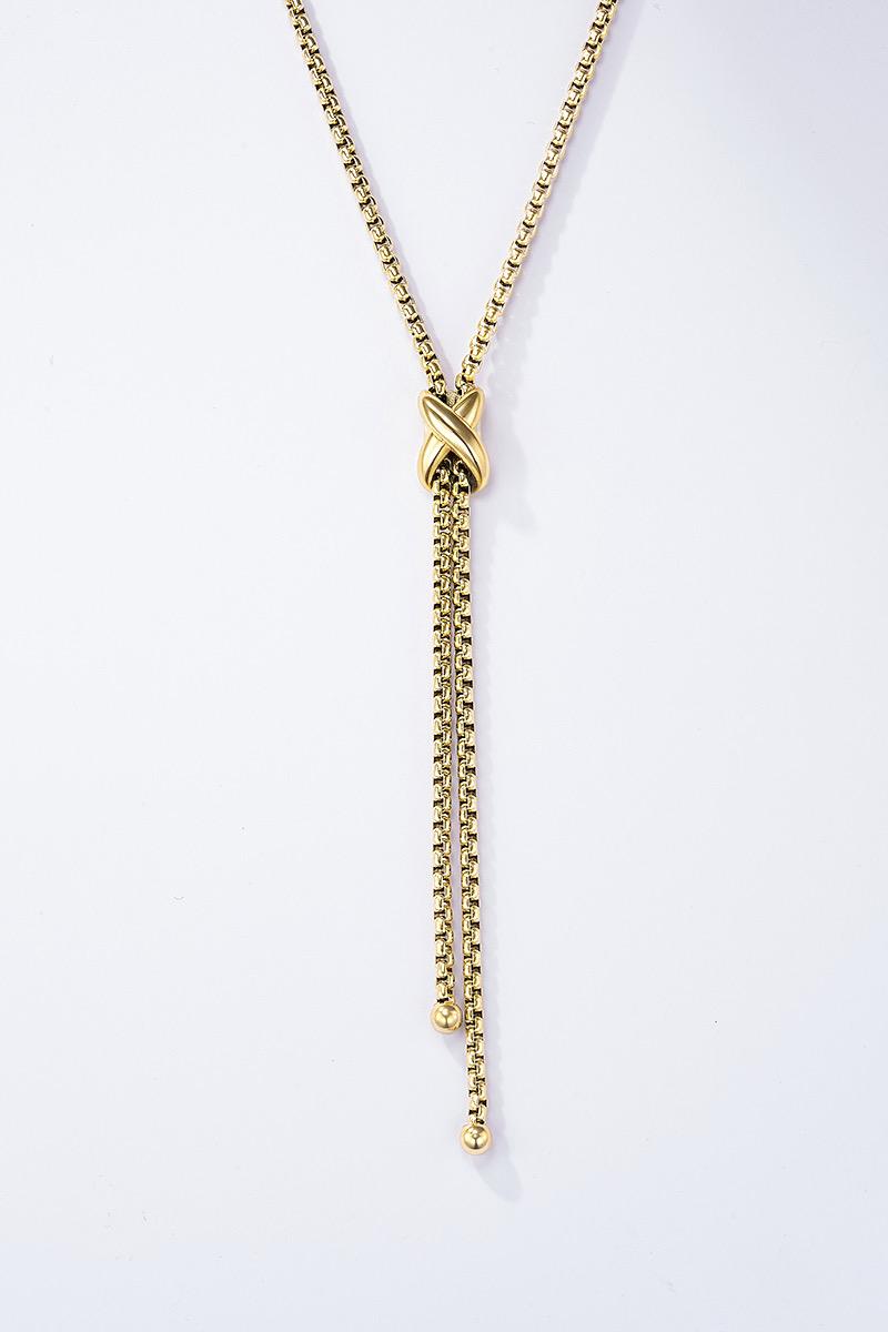 Collier Nœud Éternia – Acier inoxydable doré