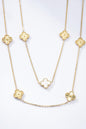Collier Élysia – Sautoir trèfles dorés