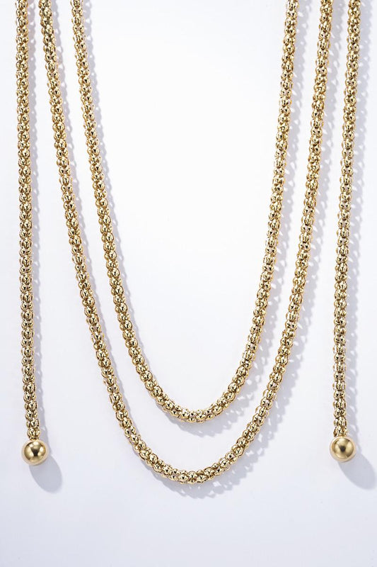 Collier Séléné – Sautoir ajustable perlé doré