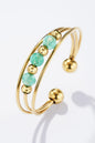 Bague Azur – Acier inoxydable doré & pierres naturelles bleu-vert