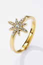 Bague Ondine – Acier inoxydable doré & étoile cristalline