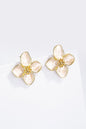 Boucles d’Oreilles Fleur Émaillée Dorée – Cybèle